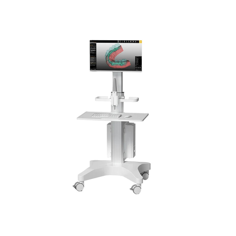 Silent Wheel Dental Scanning Monitor Cart with Removable Display & Bracket for Dental Laboratories