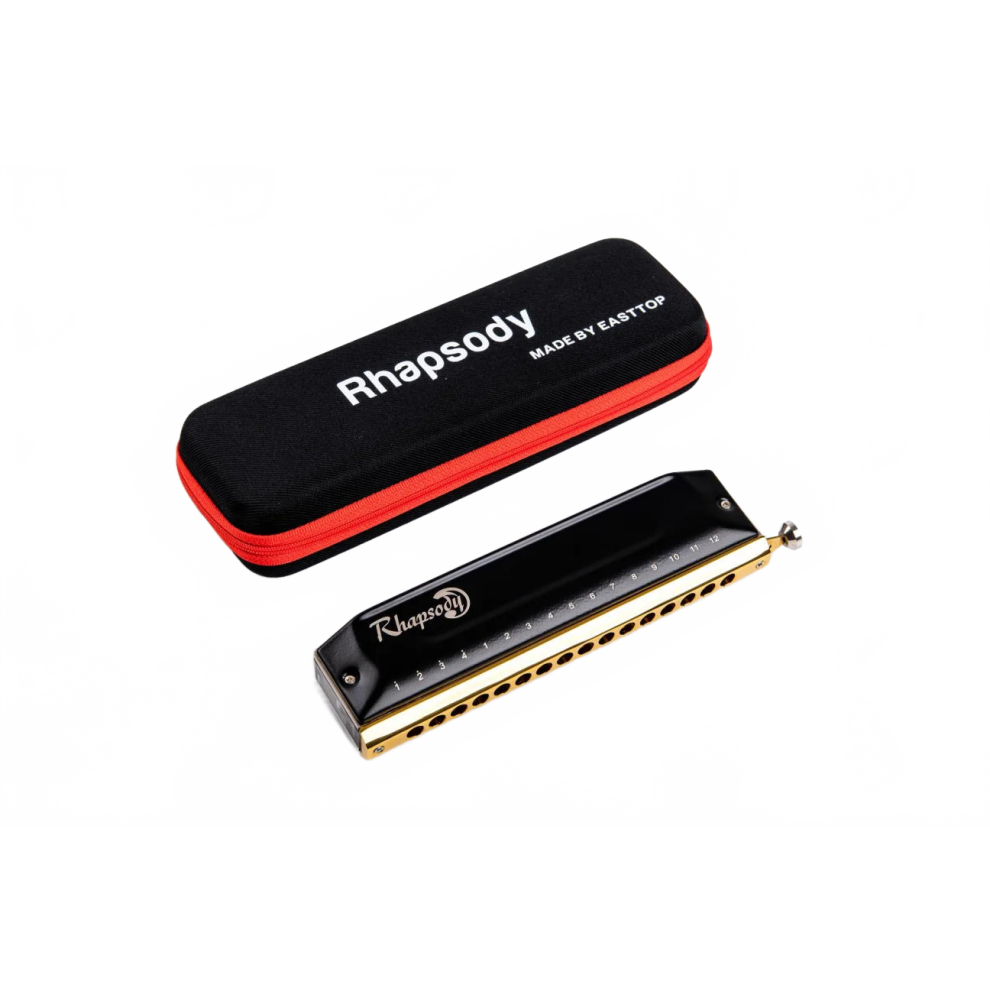 East Top Rhapsody Chromatic Harmonica - 16 Hole, 64 Tone Professional Mouth Organ for Musicians
