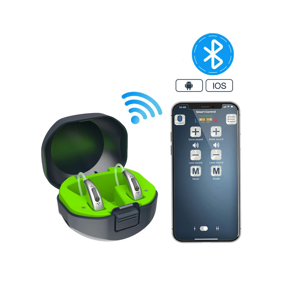 Rechargeable 30-Channel Hearing Aid for Seniors - Advanced Sound Amplifier for Hearing Loss
