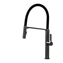 Sleek Gunmetal Gray Kitchen Faucet with Magnetic Suction, Single Handle, Dual Control for Hot & Cold Water