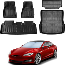 All - Weather 3D TPE Fußmatten & Ladungsliner für Tesla Model S (2016 - 2020) - Rutschfester Kofferraumschutz