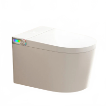 European Modern Wall-Mount Smart Toilet in Matte Black with Integrated Tank
