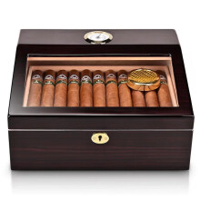 Premium Cedar Wood Cigar Humidor with Large Capacity and Sealed Storage