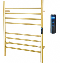 Luxurious Brushed Gold Electric Heated Towel Rack with Timer & Temperature Control - 8 Bar Wall-Mounted Warmer