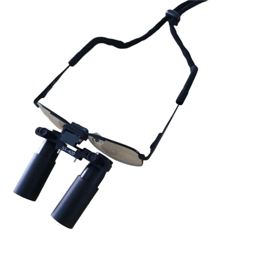 Black High-Definition 5X Dental Surgical Magnifier Glasses - Binocular Kepler Loupes For Ent Surgery & Jewelry Precision