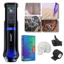 Mast SMP Einstellbares Frequenz - Tattoo - Stift - Set mit Kopfhaut - Patronen - Nadeln (3 Hz - 150 Hz) für professionelles Kopfhaut - Tattooing