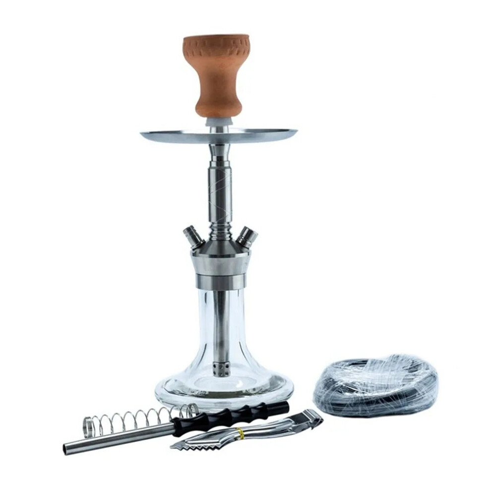 Premium German Stainless Steel Hookah Set - Single Tube with Glass Pot & Metal Fittings | High-End Shisha Pipe Accessories by Vaporesso-image-OPC-PHPZXZP-NEW