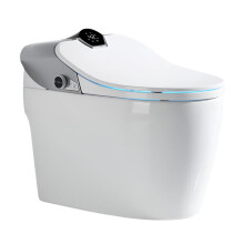 Smart Grey Ceramic One-Piece Toilet with Automatic Flush and Modern Design