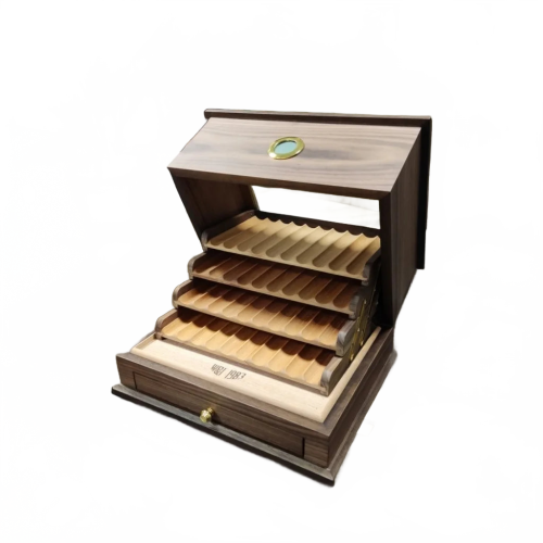 Luxury Multi-Layer Cigar Cabinet with Transparent Skylight & Humidification System