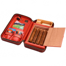Luxueuze draagbare humidor van koeienleer met grote capaciteit en multifunctioneel cederhouten ontwerp - set van 4 modieuze humidores