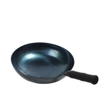 Premium handgefertigter chinesischer Gusseisen - Wok - Top - Qualität, Antihaft, ohne Beschichtung, klassischer Rundboden für Gasherde