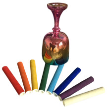 Regenbogen Kristall Singendes Heiligen Gral mit Lakshmi Schnitzerei - Perfekter 7. Oktav G - oder A - Note (440 Hz/432 Hz)