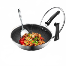 Supor Honigwaben - Kristallmuster Antihaft - Edelstahl - Wok, 30 cm/32 cm - Vielseitige Küchenpfanne für alle Kochbedürfnisse