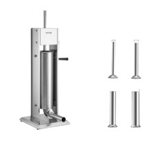 RVS Handmatige Worstmaker - Verticale Vulmachine met 5 Vulgaletten voor Thuisgebruik en Professioneel Gebruik