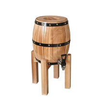 Vintage Style Oak Wine Barrel with Stainless Steel Liner and Base