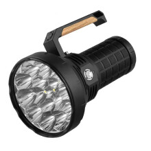 Ultra Starke Handtaschenlampe mit intelligentem Ventilator - Kühlsystem und 4x18650 Stromversorgung