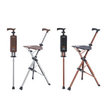 Draagbare vouwbare trekkingstok en wandelstok met ingebouwd zitje - Lichtgewicht aluminium legering stoelpaneel voor wandelen en outdoor avo