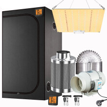 Compleet 40m Grow Tent Kit met 1000W Quantum Full Spectrum LED, Hoge PPFD, 4 en 6 inch Duct Fans en Actieve Koolstoffilter