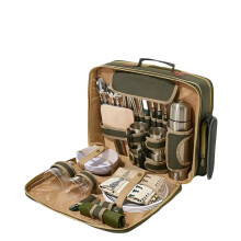 Deluxe - Picknicktasche für 4 Personen mit tragbarem Geschirrset und Isolierung – Perfekt für Outdoor - Abenteuer