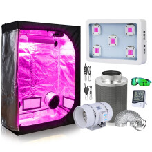 Ultiem Groei Kit: Full Spectrum COB LED Grow Light met Kas Tent, Centrifugaalventilatoren en Actieve Koolstoffilter
