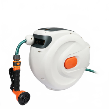 Heavy-Duty Retractable Garden Hose Reel with Swivel Bracket - Lockable at Any Length, Available in 10m, 20m, 30m for Car Cleaning & Garden W