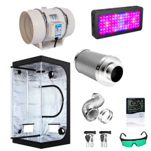 Volledig spectrum LED groeilichtset met 4/5/6 inch ventilator en actief koolstoffilter - 50x150cm kweektent (TS600W/900W/1200W)
