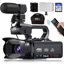 4K 60FPS 64MP Autofokus Vlogging - Camcorder mit rotierendem Touchscreen und Live - Stream - Webcam