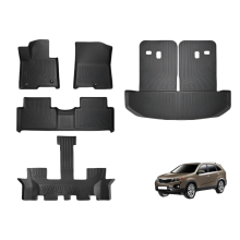 Premium All - Weather - Fußmatten - und Kofferraummatten - Set für Kia Sorento 2021 - 2024 (6 - 7 Sitze) - Perfekte Passform für Hybridmodelle