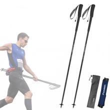 99% koolstofvezel trekkingstok met innovatief touwsluitsysteem - 4-delige trailrunning- en wandelstok