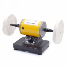 220V 200W Mini Bench Grinder with Dual Wheels - Versatile Jewelry & Metal/Non-Metal Polisher with Continuous Variable Speed