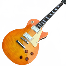 Premium Honey Burst E - Gitarre mit Rosenholz - Griffbrett, Ahorn - Decke, Dual Humbucker - Tonabnehmer und Chrom - Hardware -