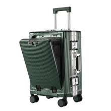 2024 Zoll Aluminiumrahmen Laptopkoffer mit USB - Ladung - Vordertasche Handgepäck Trolley Case