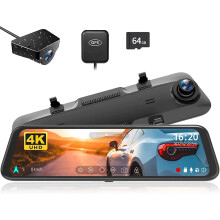 Wolfbox G850 4K Front - und Rückfahrkamera mit 5, 8 GHz Wi‑Fi, GPS, Nachtsicht und 24 - Stunden - Parksensor