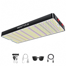 BESTVA Full Spectrum 4000W LED Groeilamp - 400W Vermogen, Verbeterd voor Hydroponische Groeitenten, Groeifasen en Bloei
