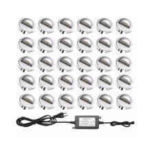 30-Piece Waterproof LED Inground Step Lights for Outdoor Terraces and Decking - I for French Villas (Model B106B)