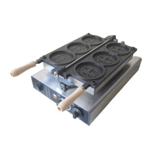 Xeoleo 1400W Commercial Coin Waffle Maker - 3pcs Korean Gold Coin Bread with Non-Stick Coating, Electric & Gas Compatible