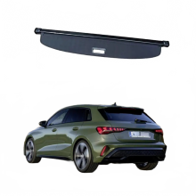 Audi A3 2024, ausziehbarer Ladungsschutz - Schwarzer Canvas - Kofferraumabdeckung