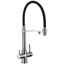 3 - In - 1 gebürsteter Nickel - Edelstahl Küchenmischer mit Osmose - Wasserfilter & Reverse Tri - Flow Wasserhahn