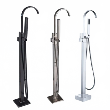 Elegante schwarze Bronze - Bodenmontage - Badewannenarmatur mit Einhebelmischer