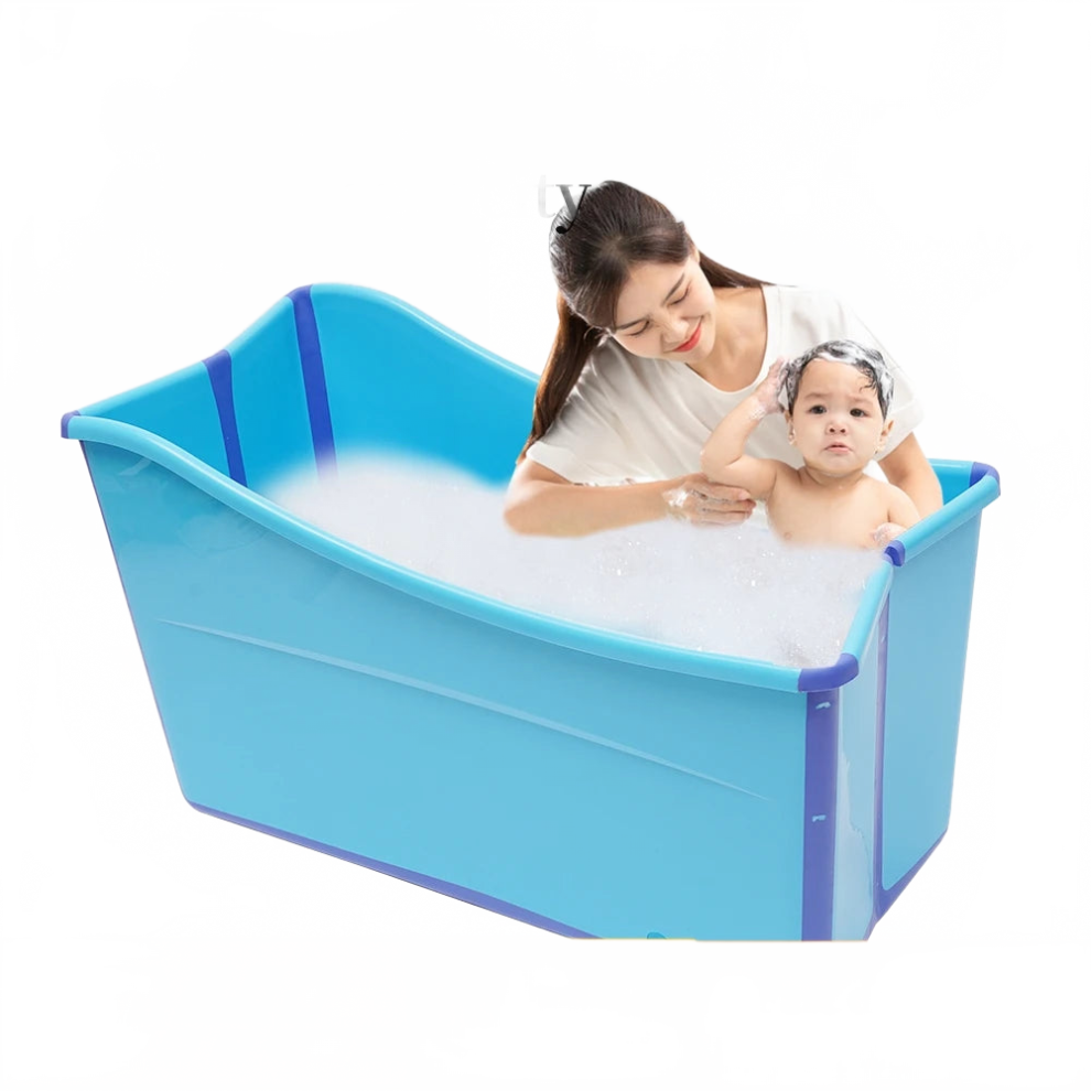Compact Foldable Bathtub for Adults & Kids - Portable Sauna Spa with Massage Feature in Blue-image-OPC-PHQ2577-NEW