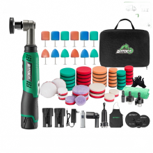BATOCS6 Cordless Mini Car Polisher - 12V Buffer with 2.0Ah Battery & Extension Rod for Effortless Car Waxing