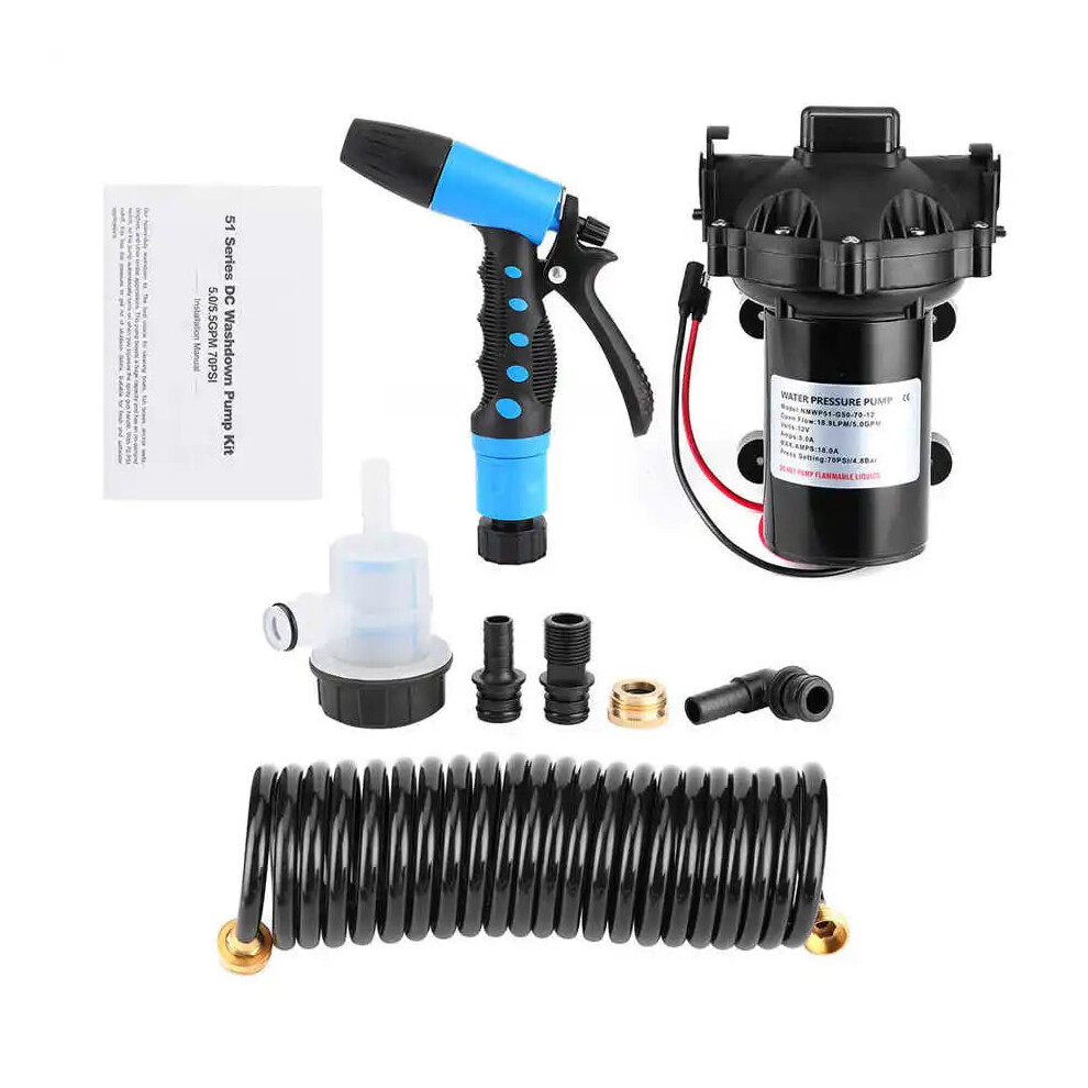 12V Washdown Deck Cleaning Pump Kit - 5.0 GPM Sea Water Flow for RV, Boat & Marine Applications-image-OPC-PHQ259Y-NEW