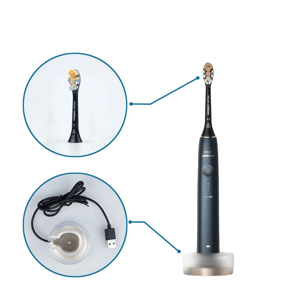 Philips Sonicare DiamondClean HX9996 Rechargeable Electric Toothbrush with A3 Replacement Heads - Adult Navy Edition-image-OPC-PHQ25BV-NEW