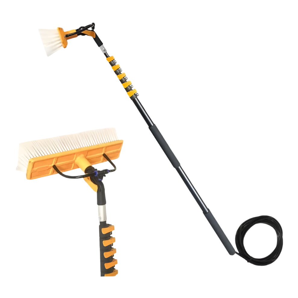 Telescopic Water-Fed Cleaning Kit: Rotatable Aluminum Alloy Brush for Windows & Solar Panels-image-OPC-PHQ25JT-NEW