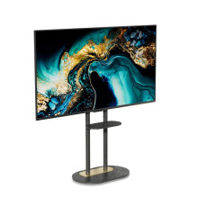Universal TV Floor Stand with Marble Base & Adjustable Shelf for 40-75 Inch Screens - Heavy Duty Corner Slim TV Bracket