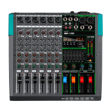 Depusheng MG6 Professionele 6-kanaals audio mixer met 256 ingebouwde reverbtussenkomsten - DJ-mengpaneel en geluidsbordinterface