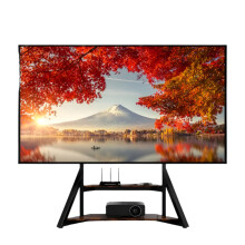 Sleek Adjustable Metal TV Stand for 65-100 Inch Screens - Modern, Portable Floor Mount for Living Room