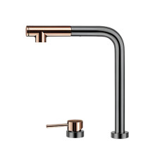 YYHC Model 4066 Stainless Steel Black & Gold Telescopic Hot & Cold Kitchen Mixer Faucet