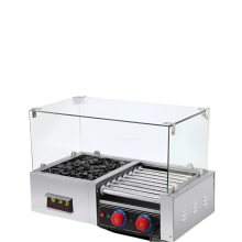 Dual-Control Stainless Steel Hot Dog & Sausage Maker with Volcanic Stone Heating