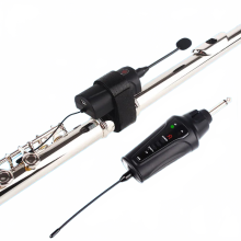 5 - Flöten - UHF - Funkmikrofonsystem mit Gooseneck - Abnehmer für Flöte - Inklusive Empfänger und Sender